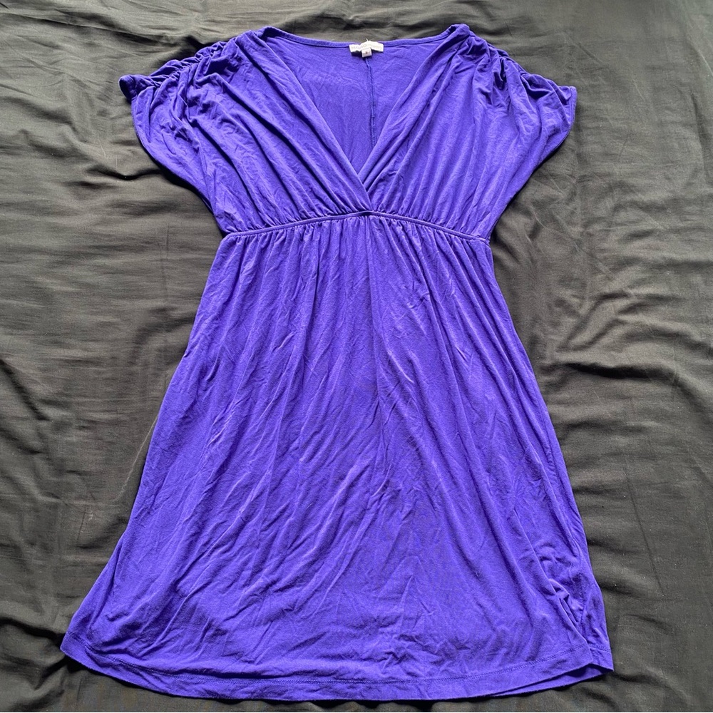 Momo Maternity Purple Short Sleeve V-Neck Maternity Top
